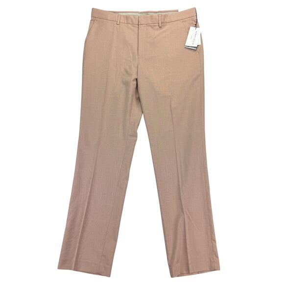 Perry Ellis Mens Essentials Modern Fit Stretch Dress Pants Salmon Pink 34x32 - Picture 1 of 4